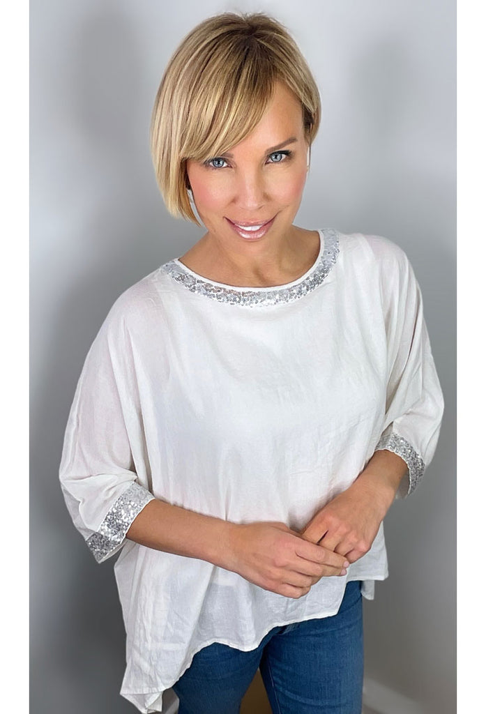 Top Linen with Sequins