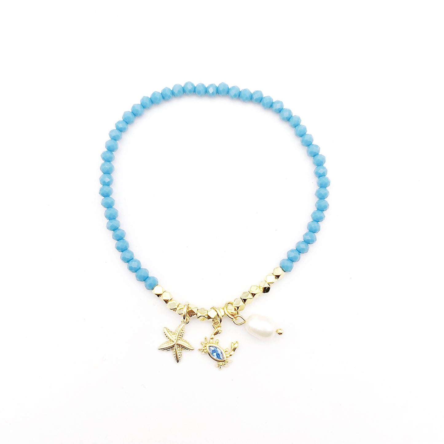 Blue Crab Stretch Charm Bracelet