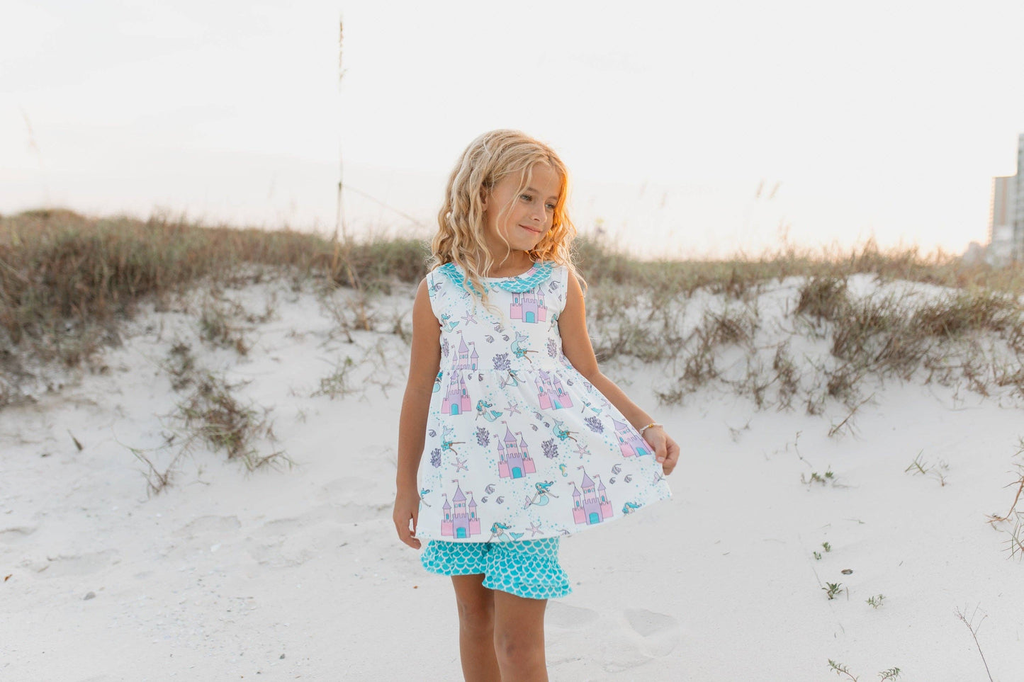 Mermaid Castle Ruffle Short Set