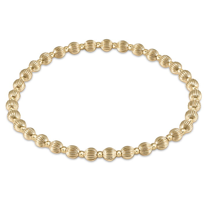 E Newton Dignity Grateful Pattern 4mm Bead Gold