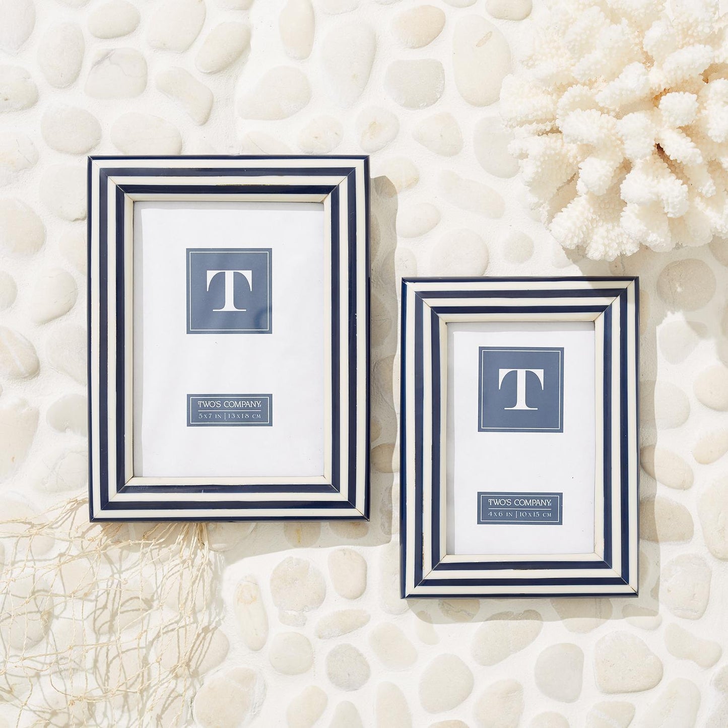 Twos Company Nautical Stripe Frame 4x6