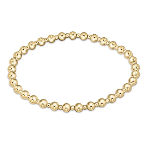 E Newton Classic Grateful Pattern 4MM Bead Bracelet Gold