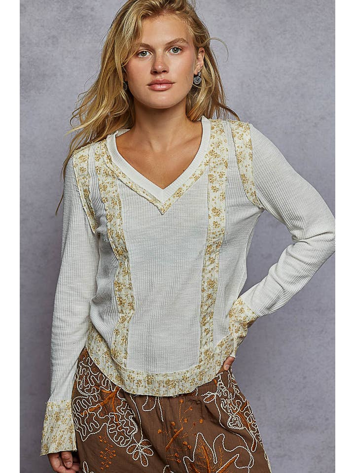 Ruffled Detail Rib Knit top