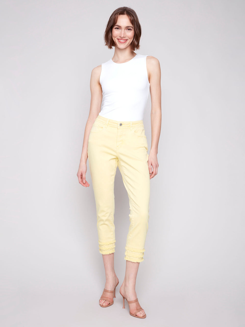 Charlie B frayed hem ankle Jeans