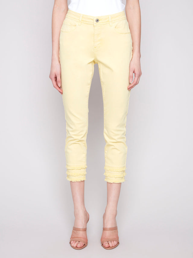 Charlie B frayed hem ankle Jeans
