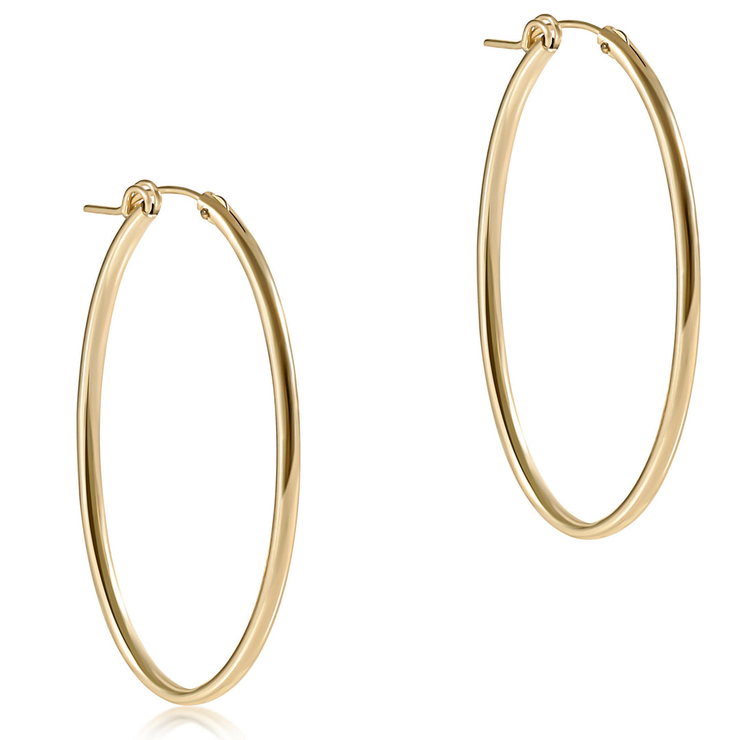 E Newton Oval Gold 2" Hoop - Smooth