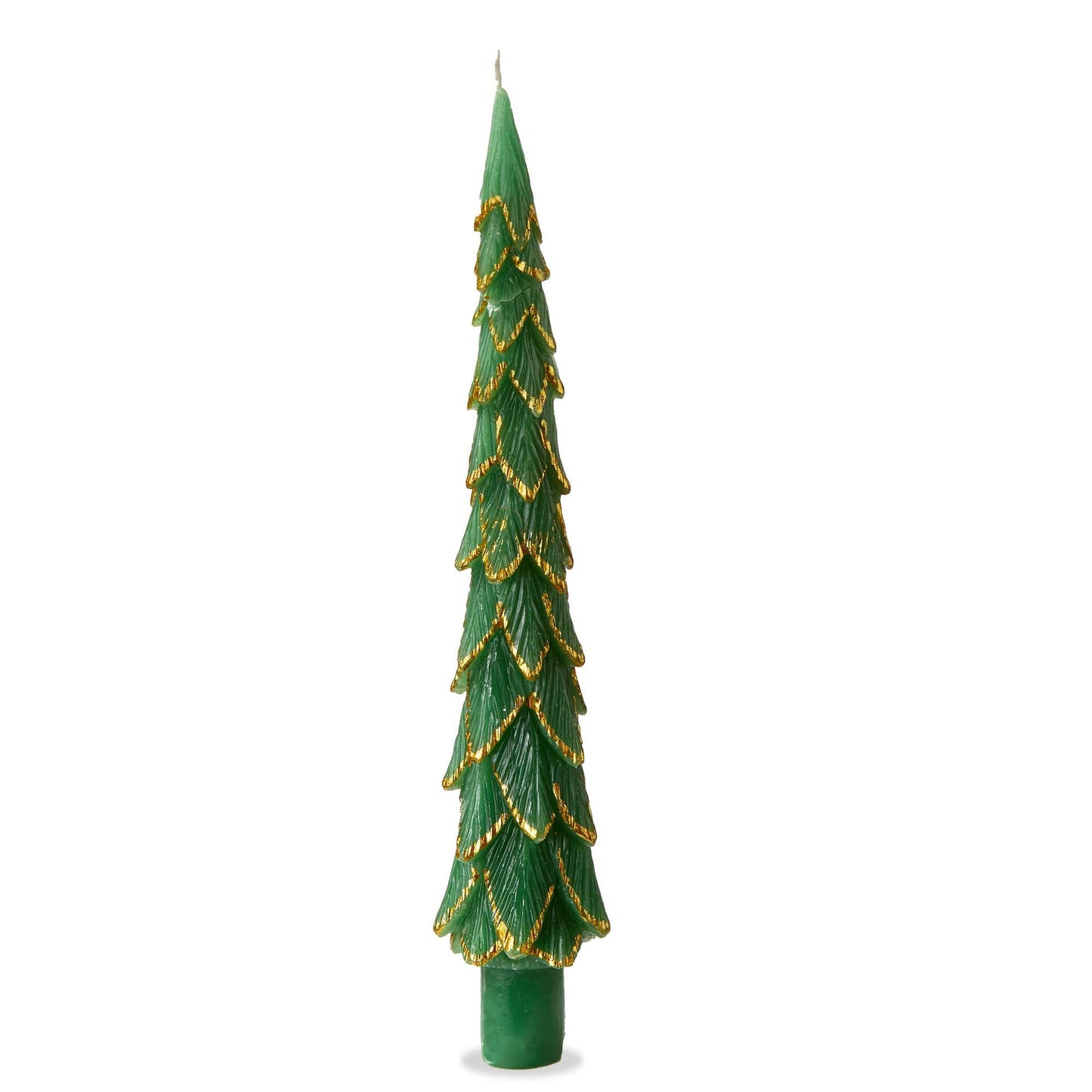 Gilded Pine Tree Taper Candle Set