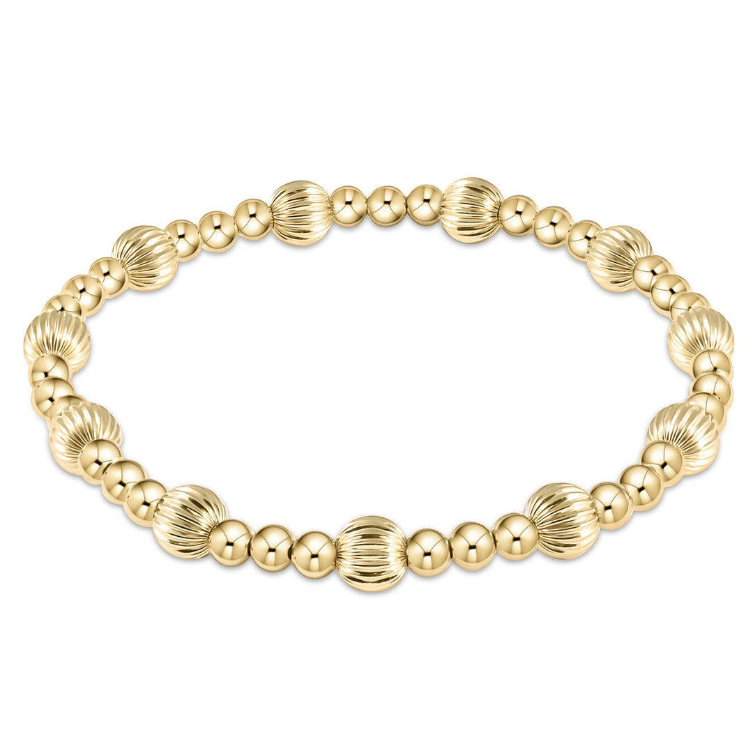 E Newton Dignity Sincerity Pattern 5mm Bead Bracelet - Gold