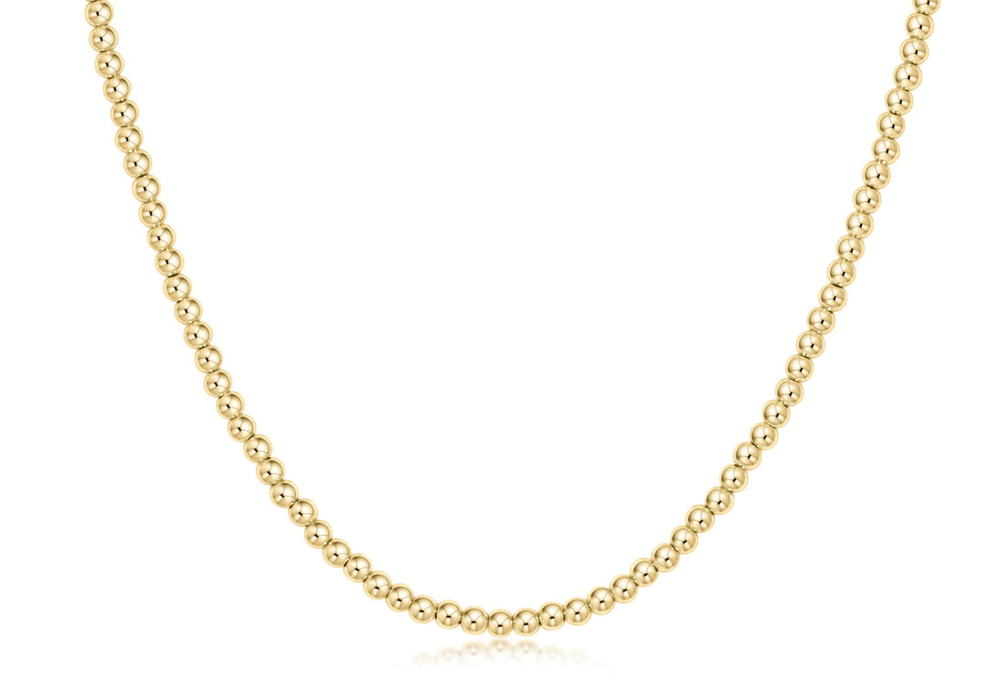 E Newton Choker Classic Gold 3MM Pearl 17"