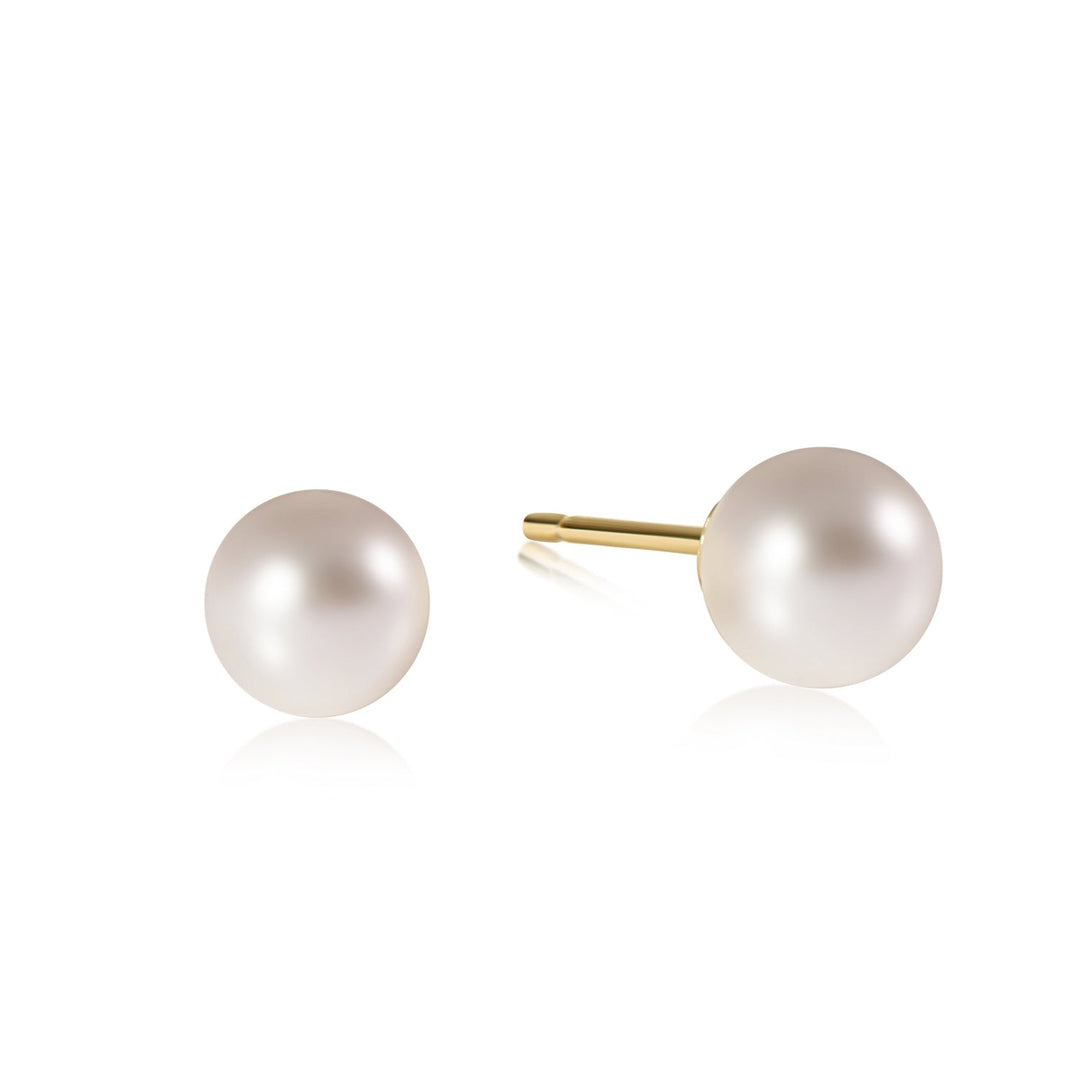 E Newton Classic 8mm Ball Stud Pearl Earrings