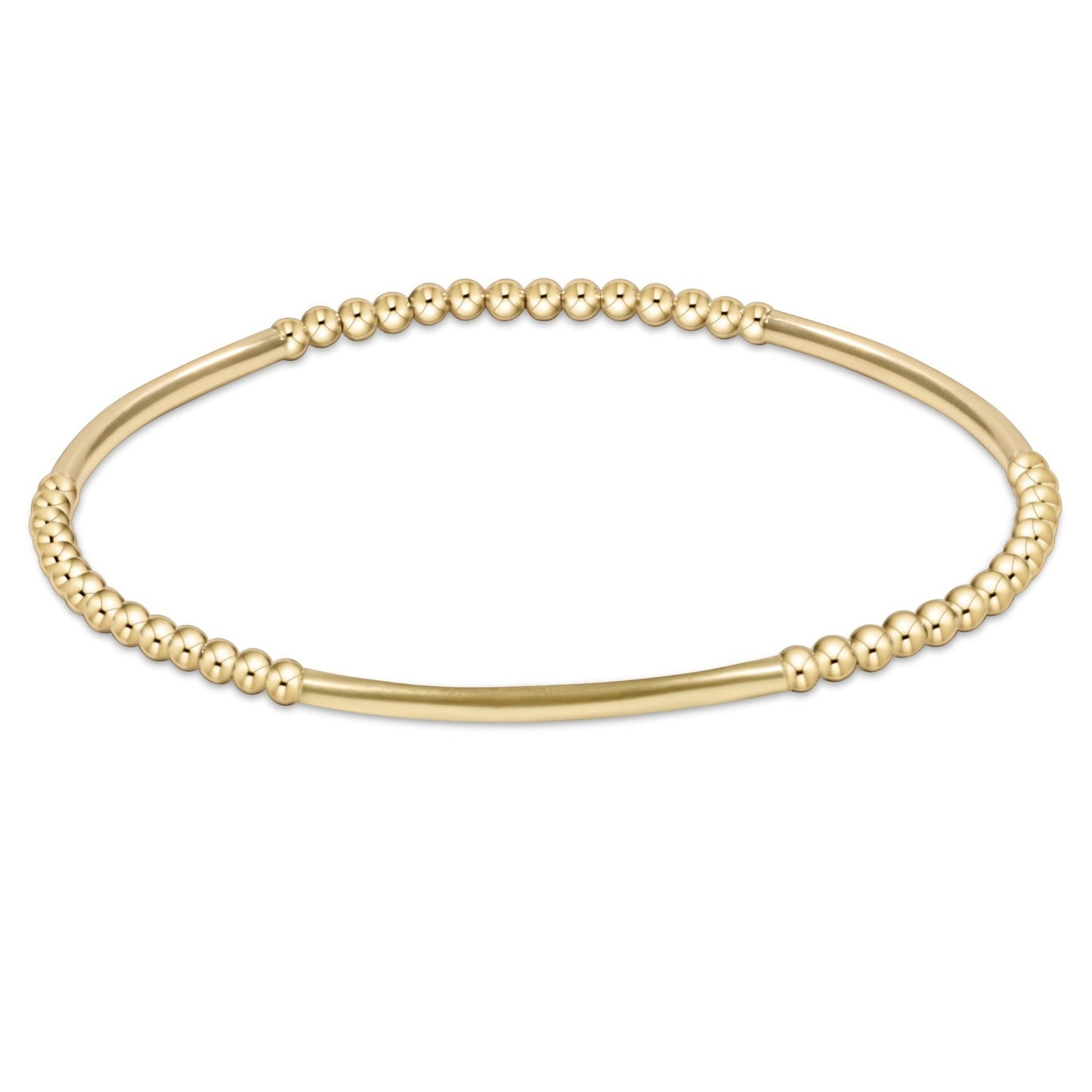 E Newton Bliss Bar Gold Pattern 2.5MM Bead Bracelet Gold