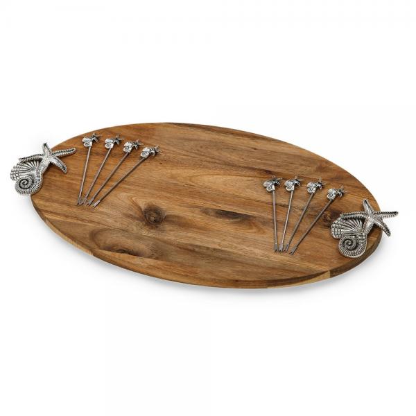 Acacia Foodie Bite Lg Tray Sea Treasures