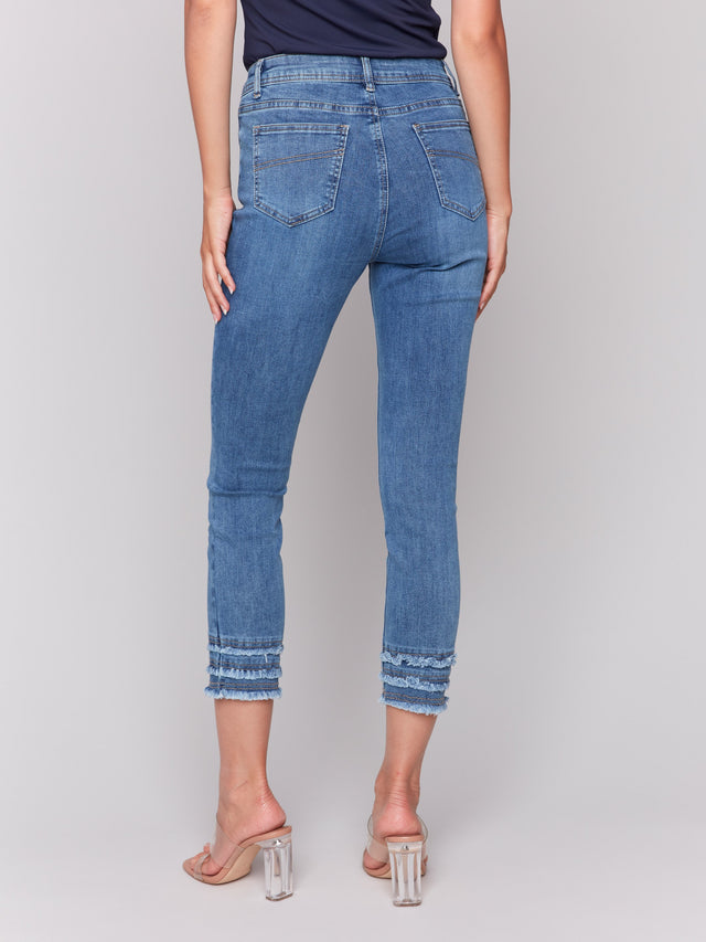 Charlie B frayed hem ankle Jeans