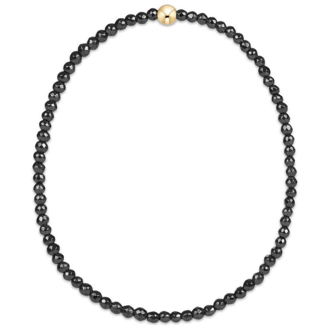 E Newton Faceted Hematite 2mm Bead Bracelet