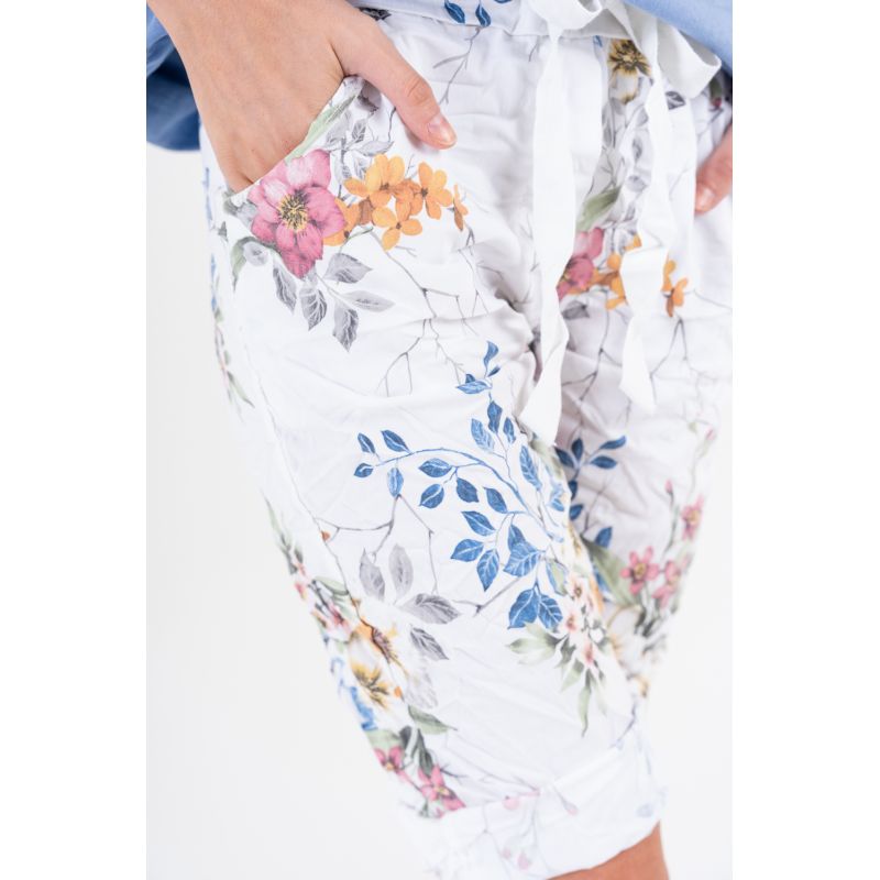 Look Mode Flower Print Shorts