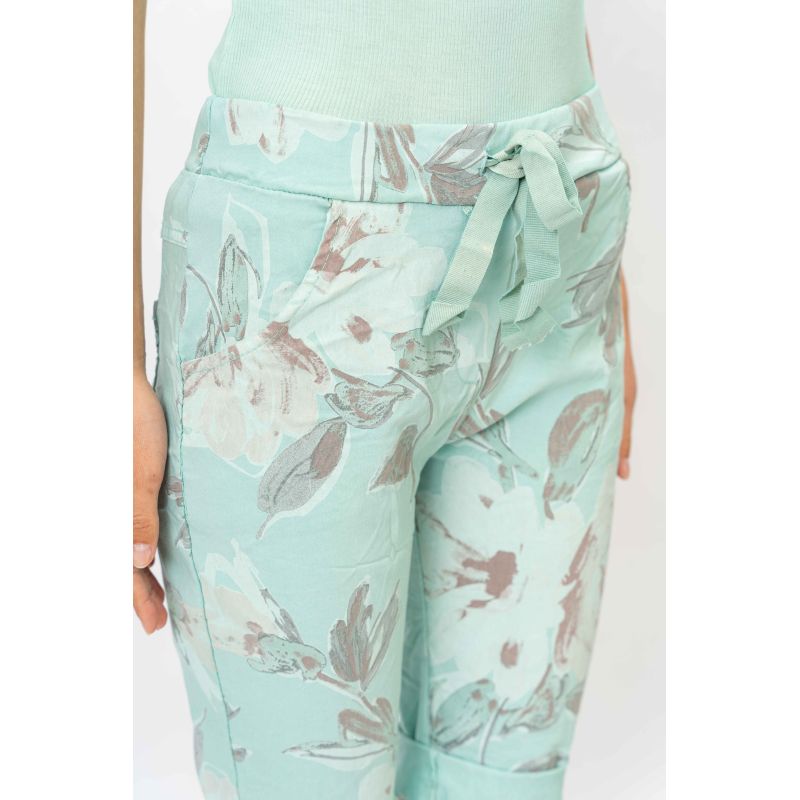 Look Mode Flower Print Shorts