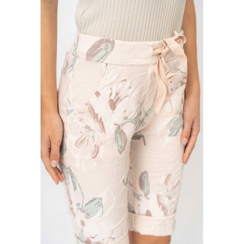 Look Mode Flower Print Shorts