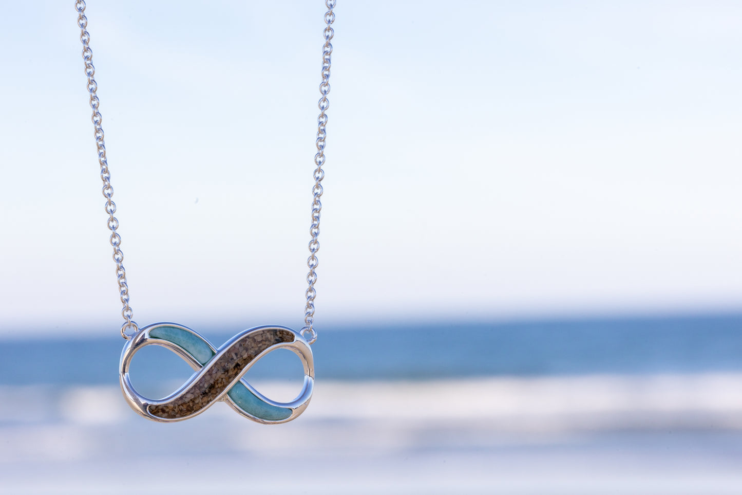 Luxury BC Infinity Necklace - Larimar (FMB Shells)