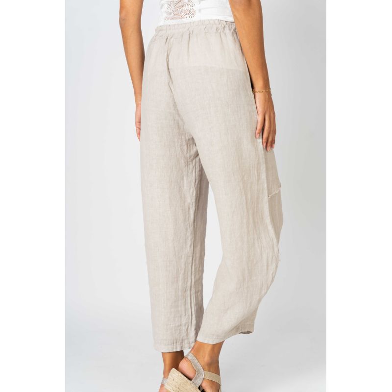 Look Mode Linen pant raw edge