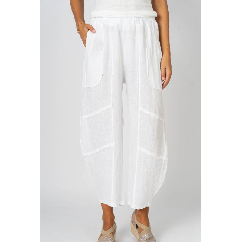 Look Mode Linen pant raw edge