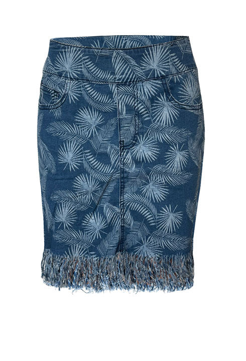 Ethyl Fray skirt w/palm trees