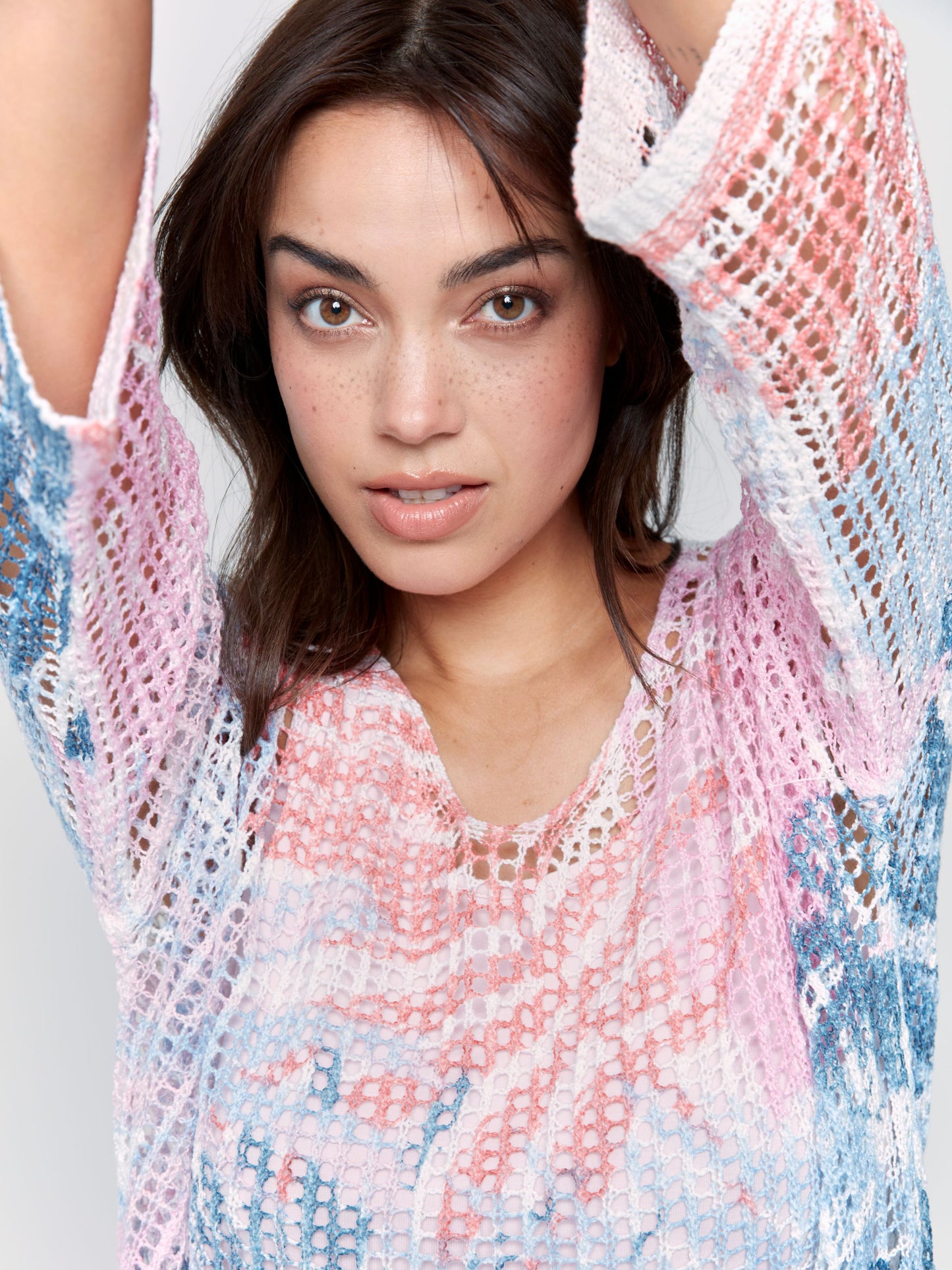 Charlie B Crochet Fishnet Sweater