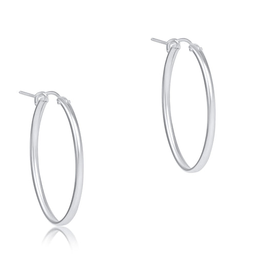 E Newton Oval Sterling 1" Hoop - Smooth