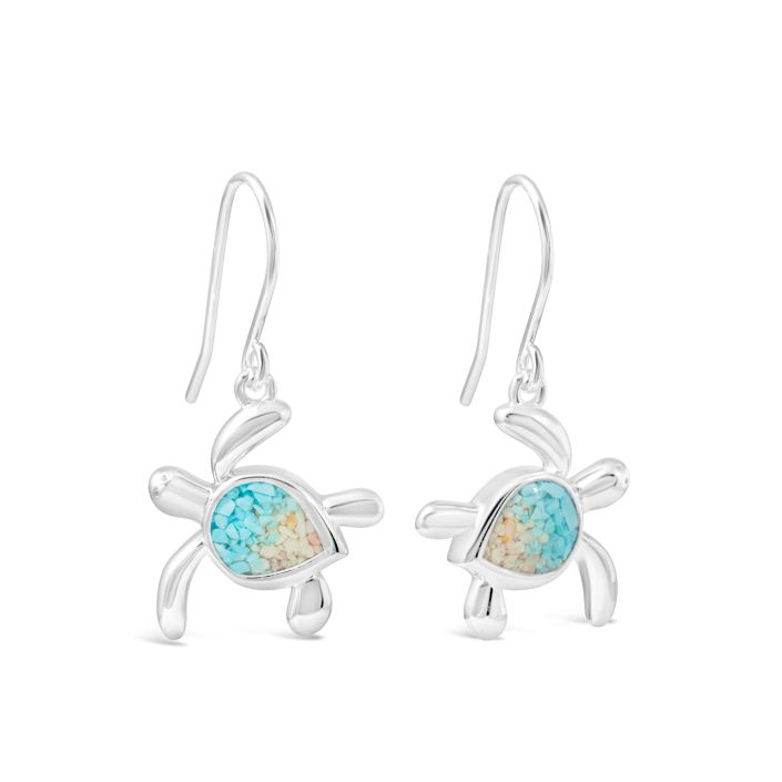 Turtle Drop Earrings - Turquoise Gradient (FMB Sand)