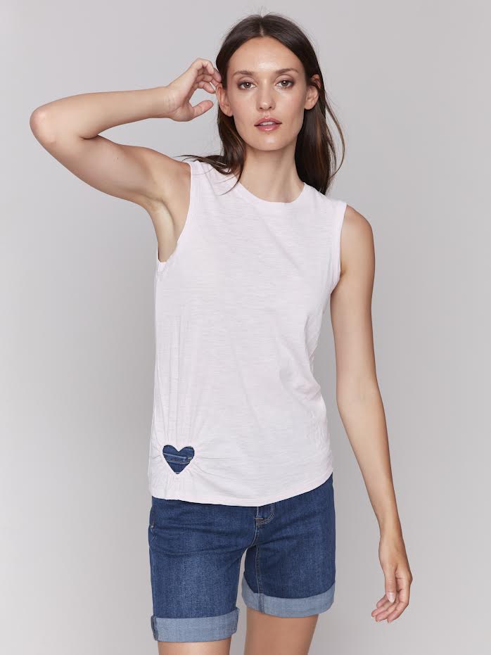 Charlie B Crew Neck top w/ heart