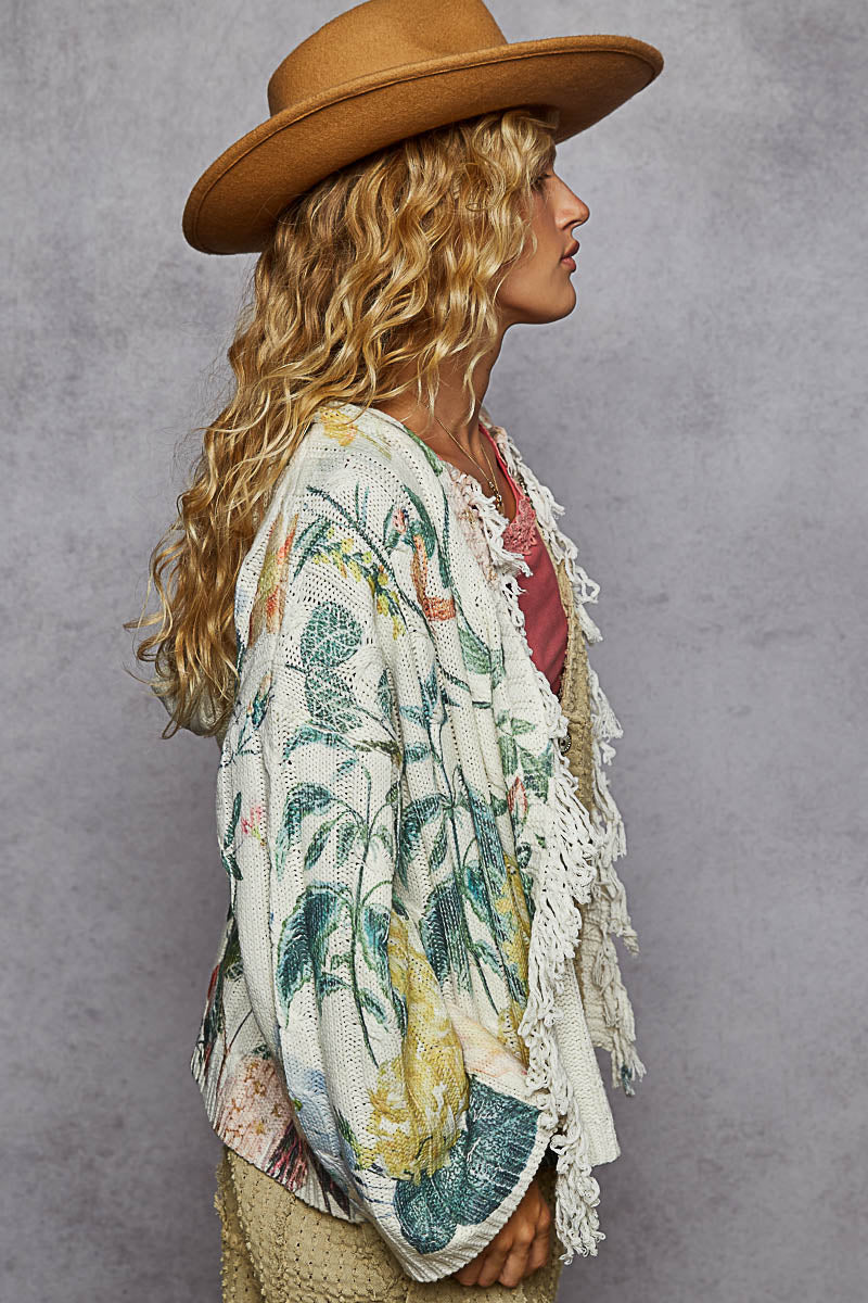 Tropical Fringed Hoodie