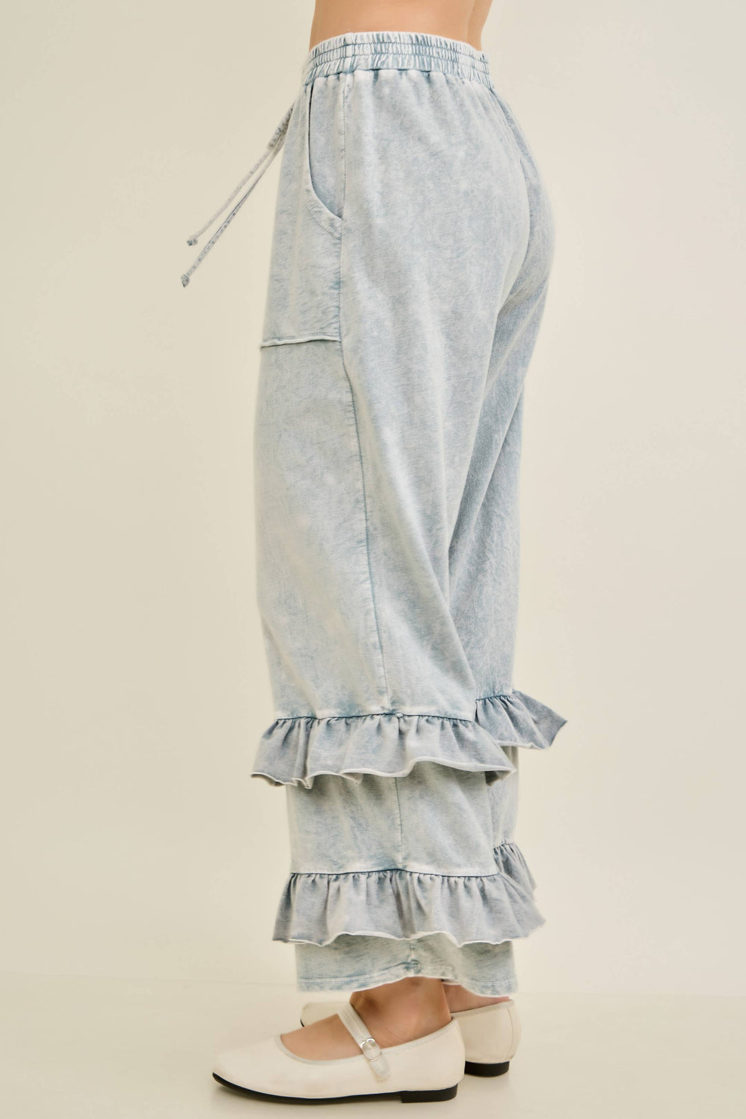 Mineral Washed Ruffle pants