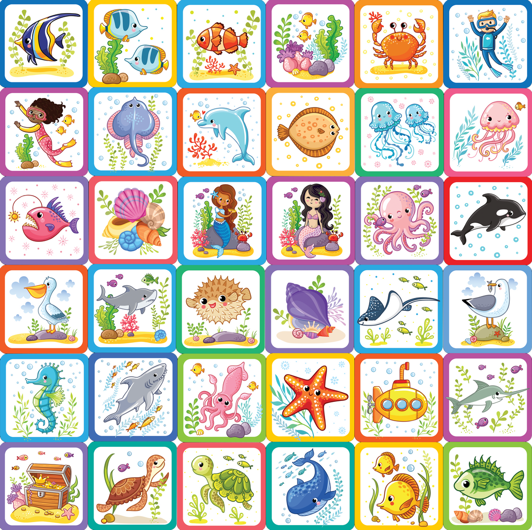 Under the Sea Memory Match Game (Set of 72 cards)