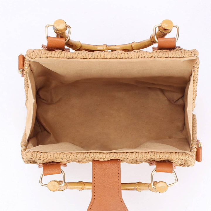 Bamboo Handle Straw Bag