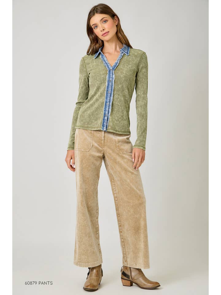 Mineral Washed Button Down