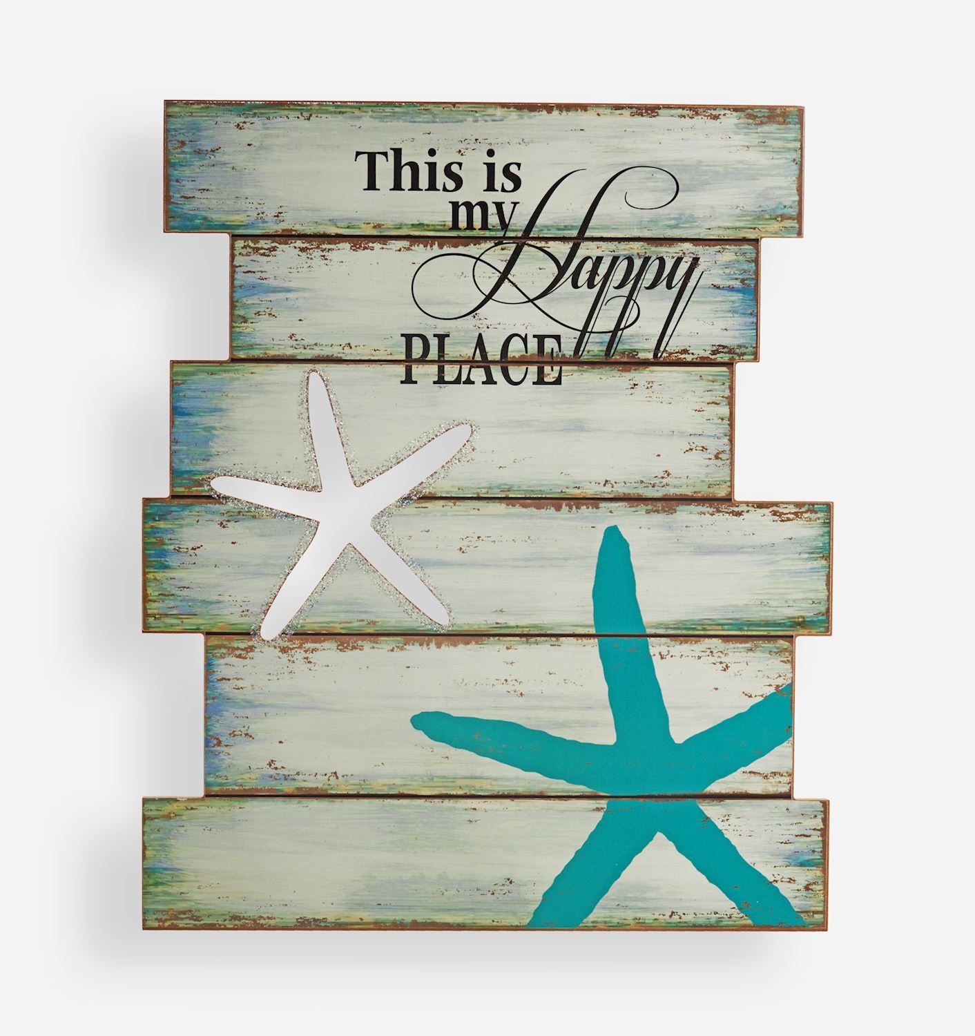 Plank Design Wall Plaque, Happy Place