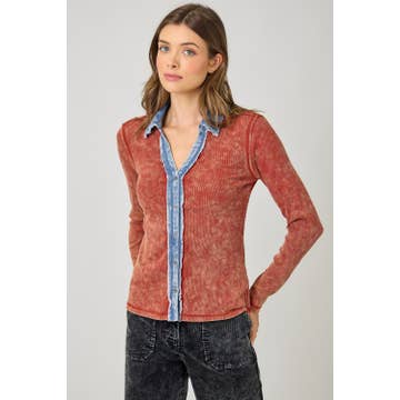 Washed Thermal Button Down