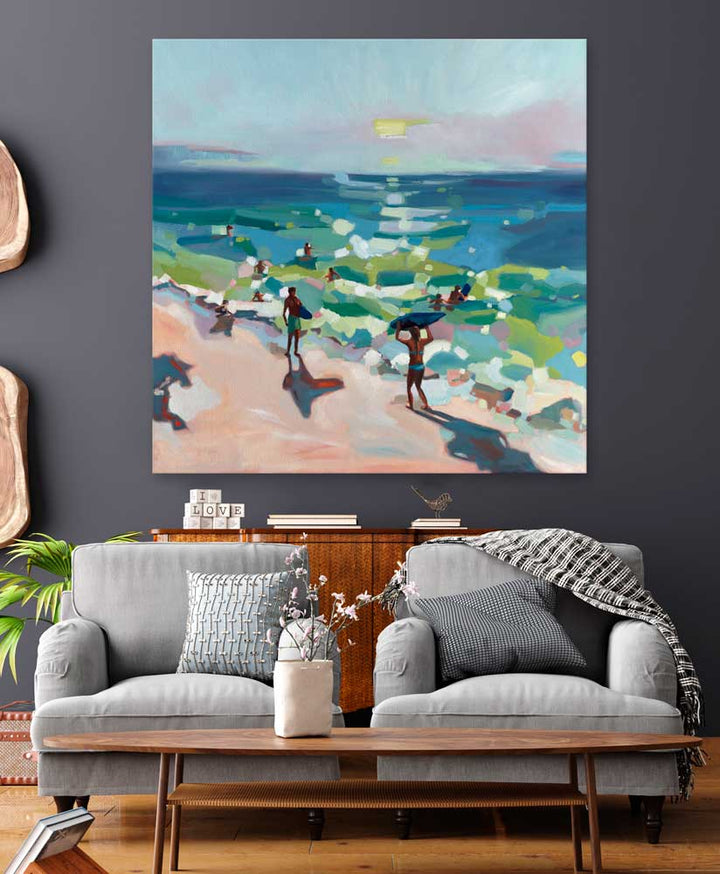 Beach Reflections Stretched Canvas