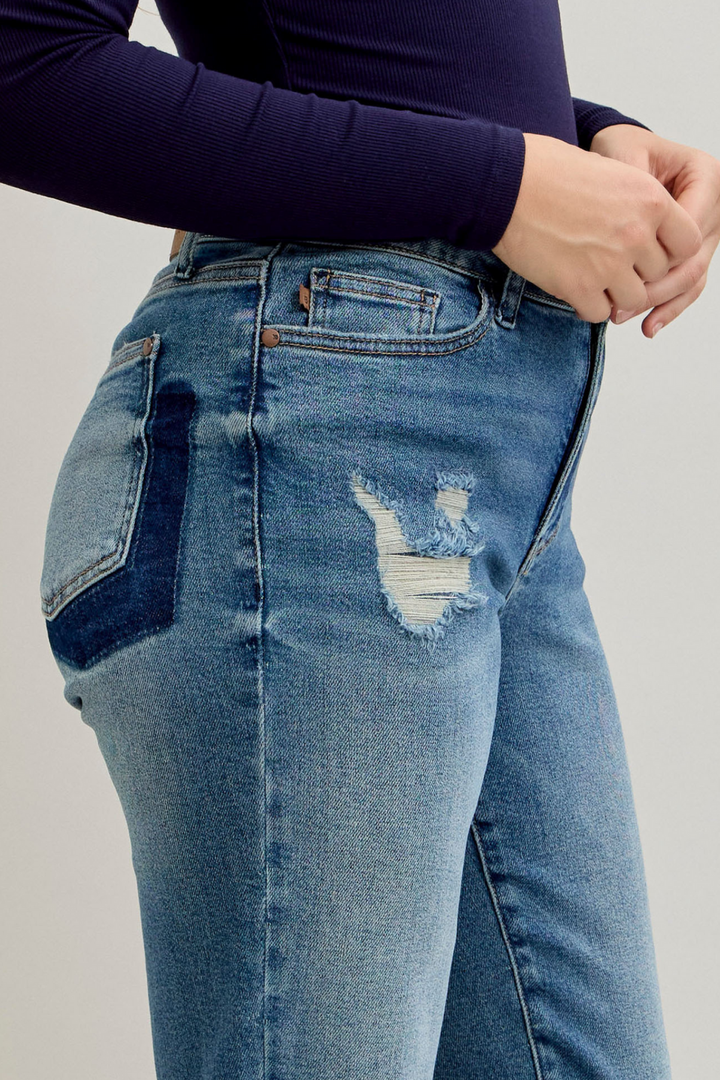 Judy Blue Patch and Distress Jean