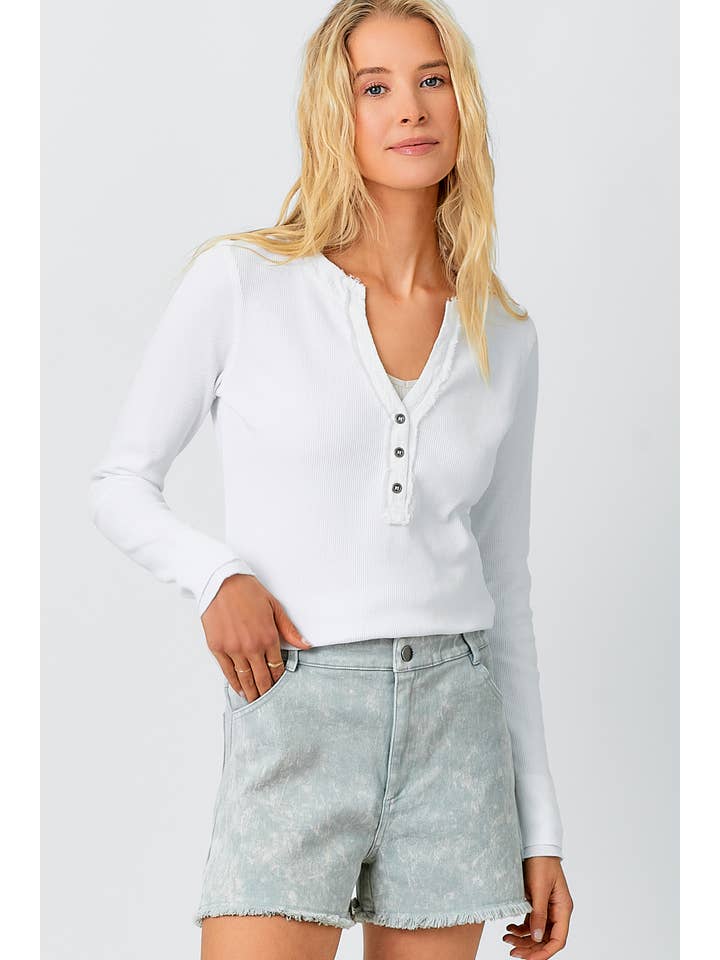 Mineral Washed Henley Top