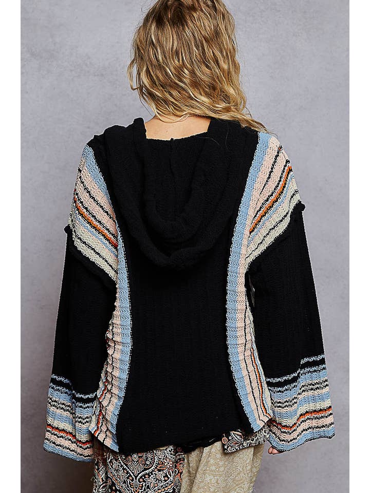 Boho Striped Baja Hoodie