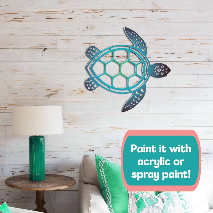 Sea Turtle Outdoor Wall Art, Weatherproof PVC
