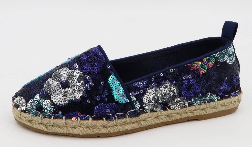 Womens Espadrille Floral sequins