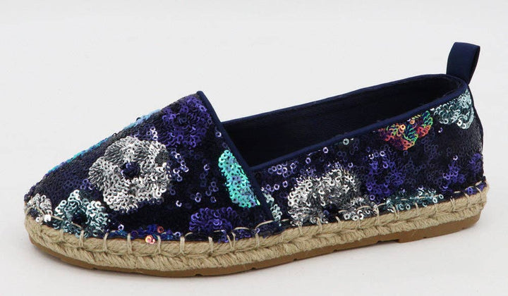 Womens Espadrille Floral sequins