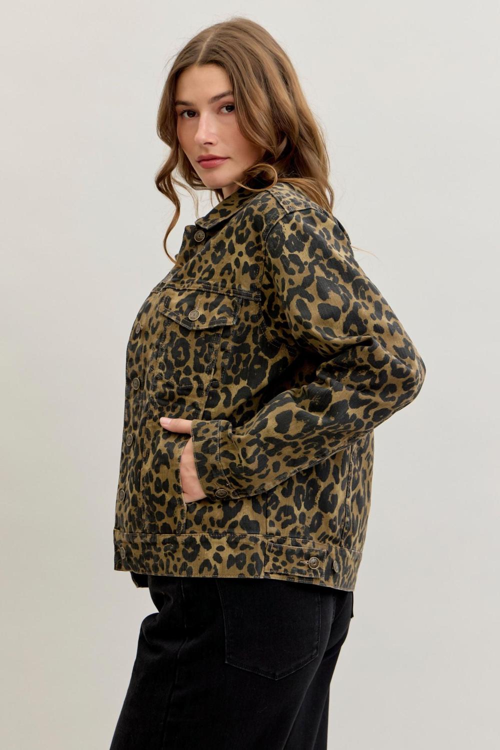 Judy Blue Animal Print Denim Jacket
