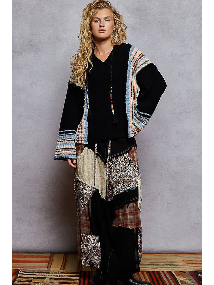 Boho Striped Baja Hoodie