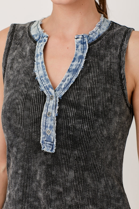 Mystree Sleeveless Henley