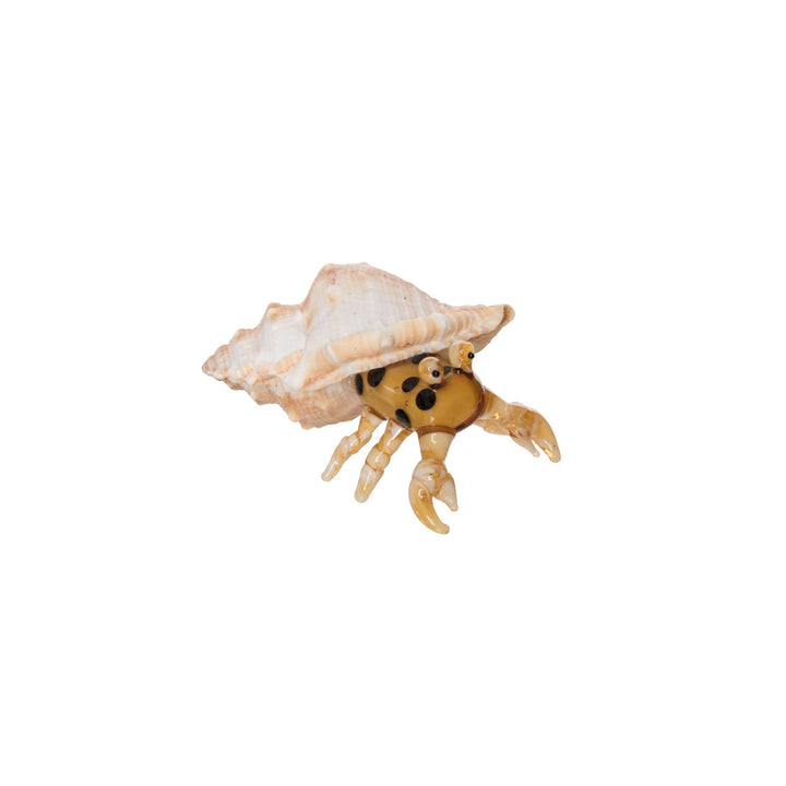 Hermit Crab Brown Art Glass Decorative Figurine
