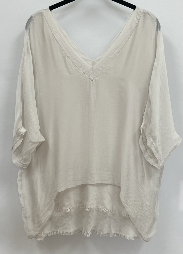 Look Mode V Neck Ruffle Top