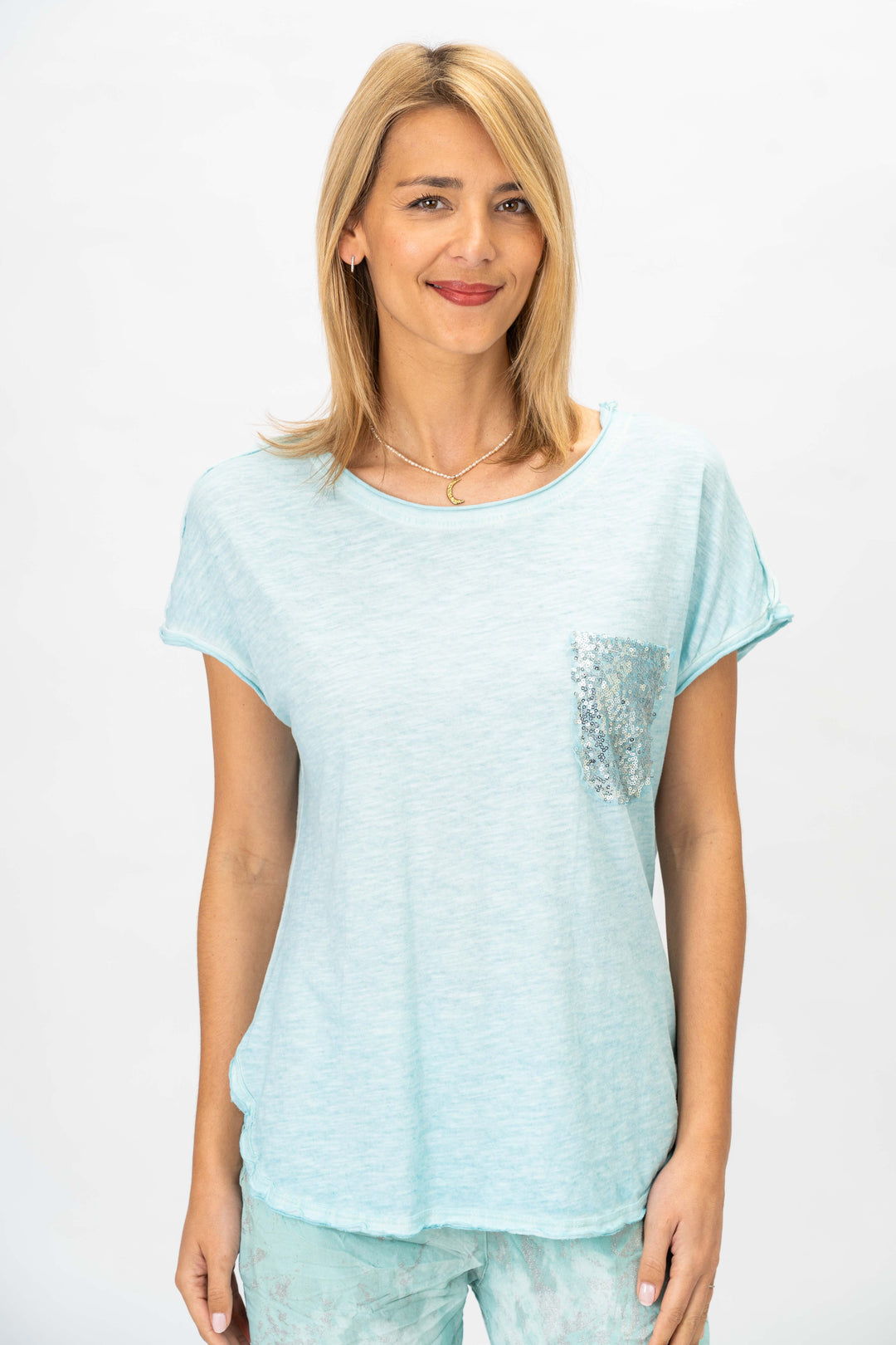 Look Mode Sequin Pocket Tshirt