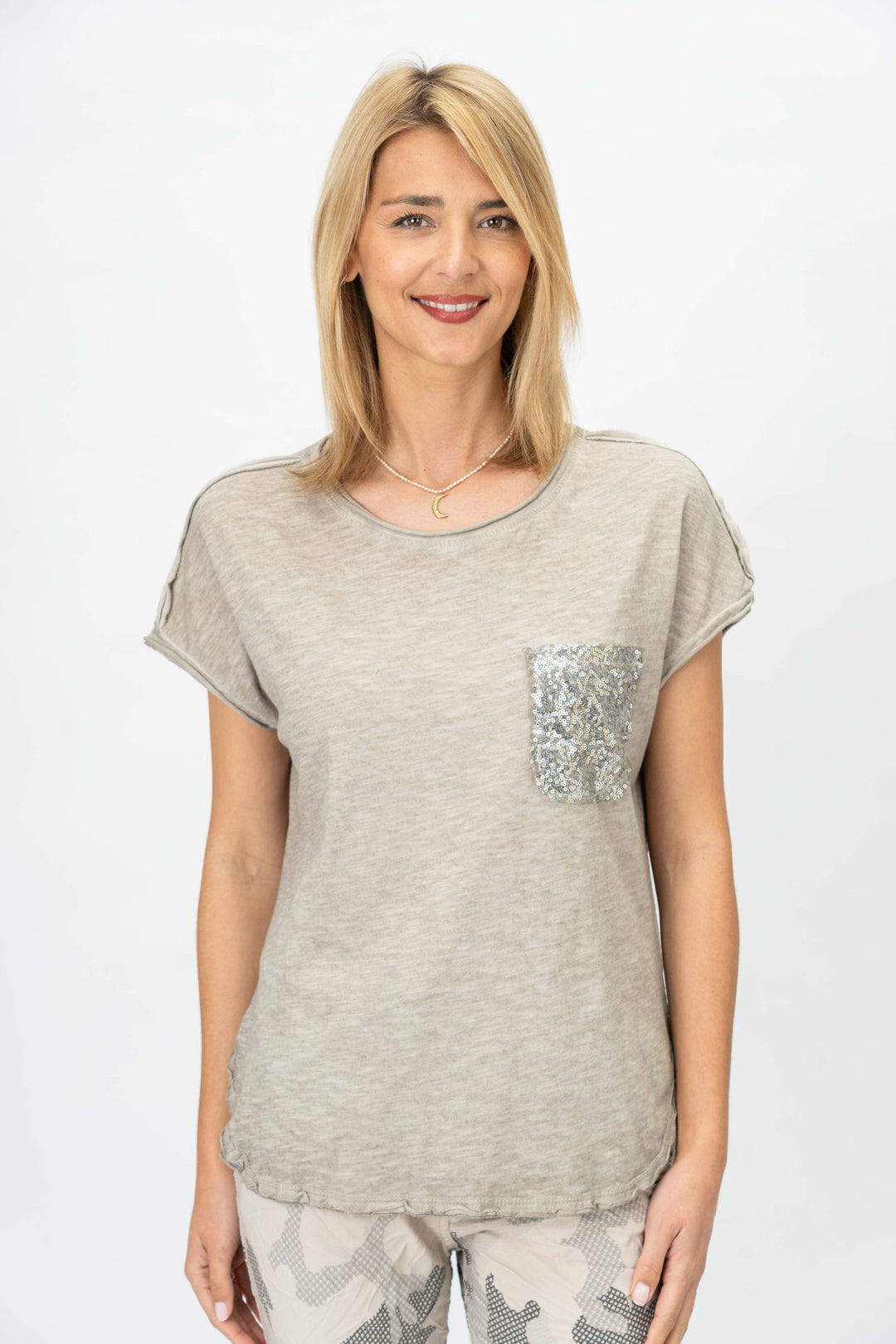 Look Mode Sequin Pocket Tshirt